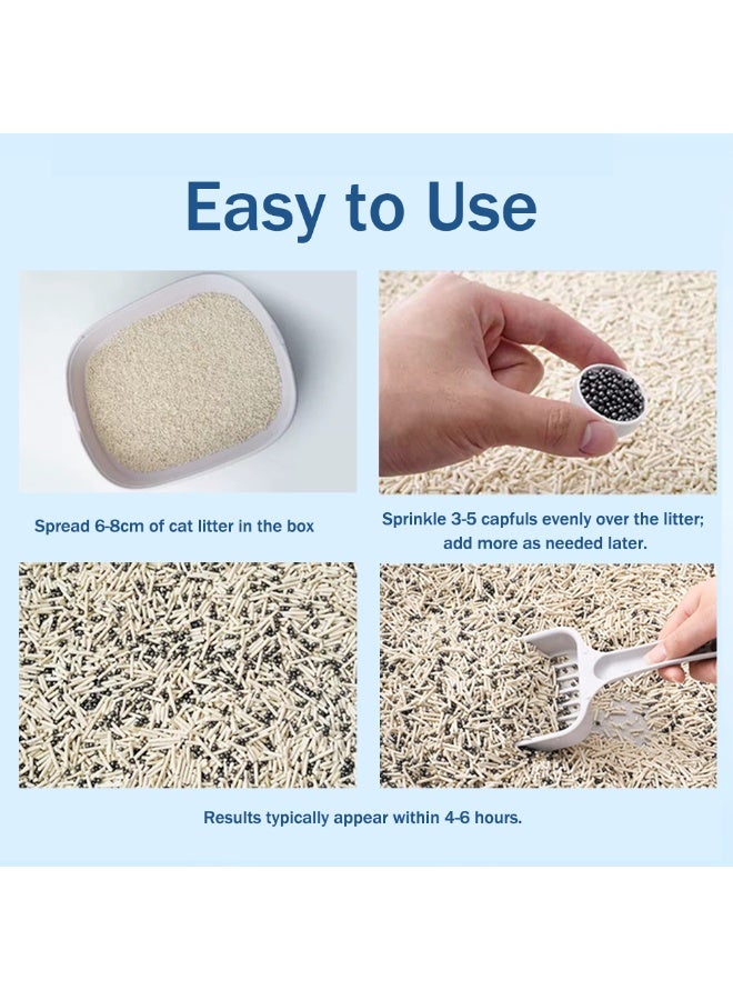 مزيل الروائح الكريهة لصندوق فضلات القطط - حبيبات وبلورات | يزيل رائحة القطط الكريهة ويحيد الروائح (فحم الخيزران، 300 مل) - Image 3